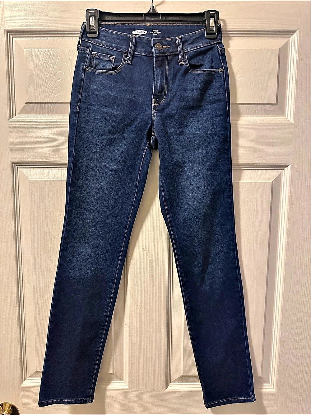 Women’s Old Navy Power Slim Straight Mid-Rise Dark Denim Jeans - Size 00